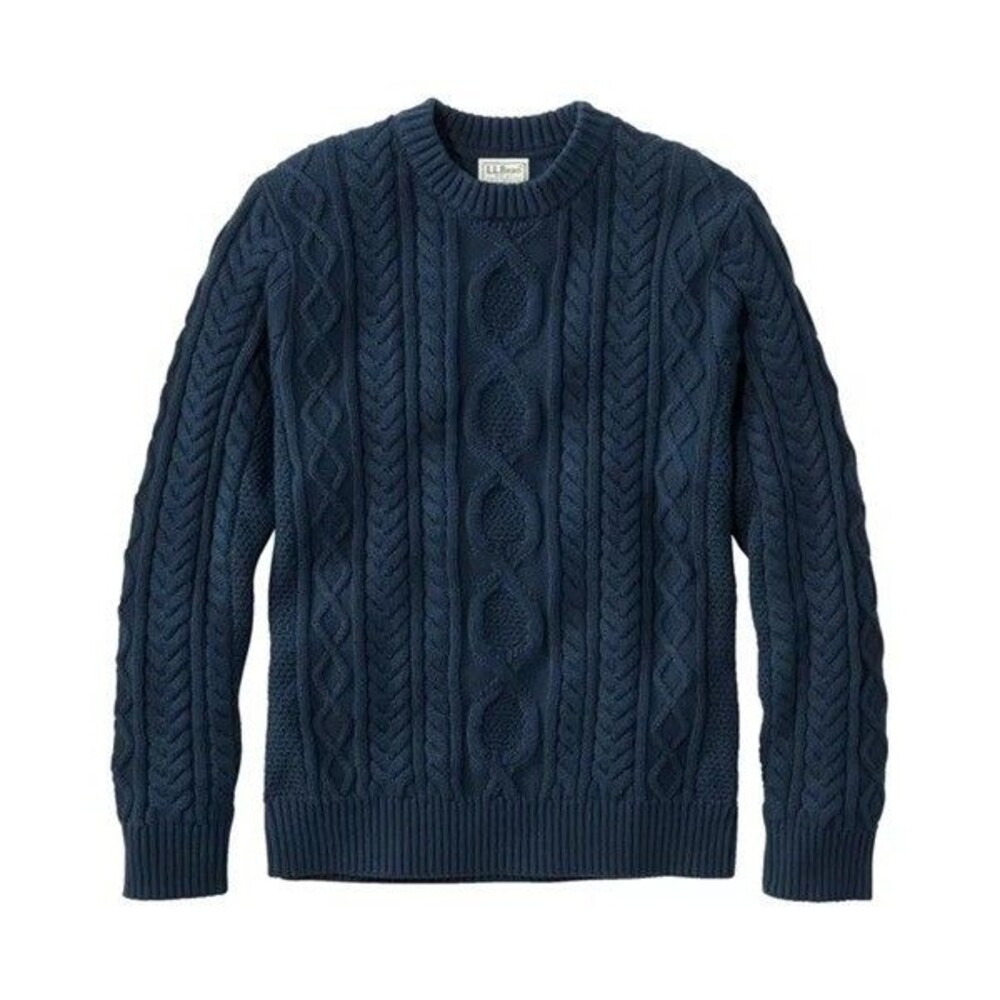 NWT LL Bean Heritage Signature Soft Fisherman Sweater Crewneck Navy Size M